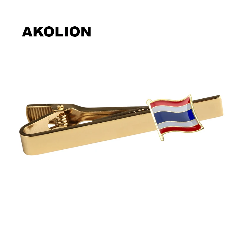 

Thailand Country Flag Metal Tie Clip Tie Pin For Men Gift Tie bar Fashion Jewelry 100pcs KS-0172