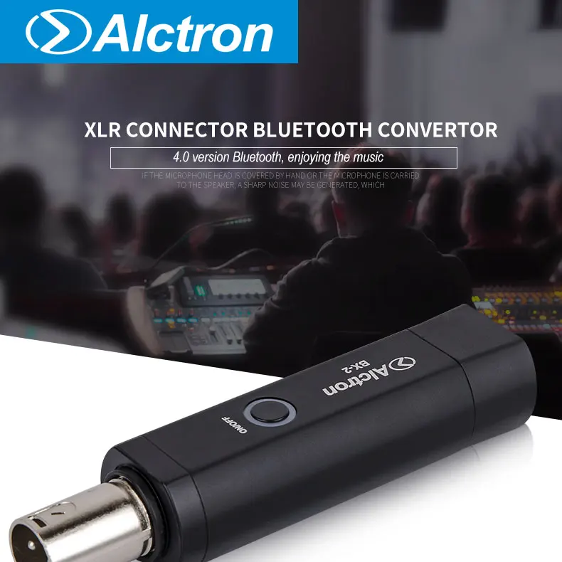 Alctron BX-2 Портативный беспроводной Bluetooth V4.0 приемник XLR интерфейс аудио усилитель конвертера аудио приемник plug and play