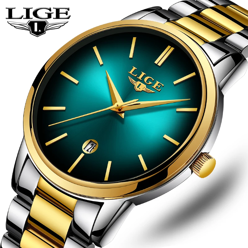 

LIGE Watches Women's Top Brand Luxury Fashion Business Stainless Steel Watch Simple Wateproof Quartz Clock Sport Date Women Watc