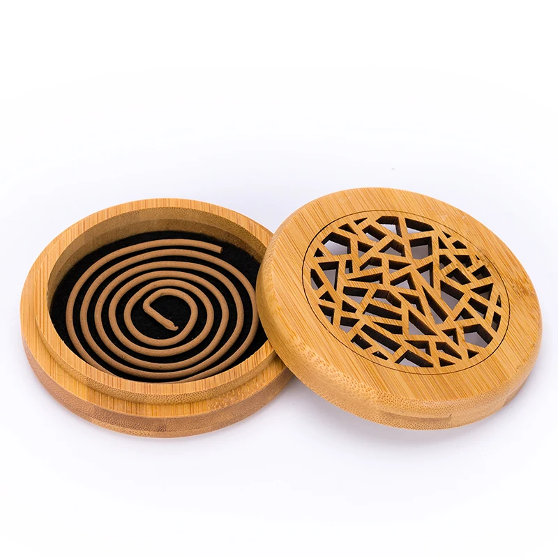PINNY Bamboo Incense Burner 2 And 4 Hours Coil Incense Burners Room