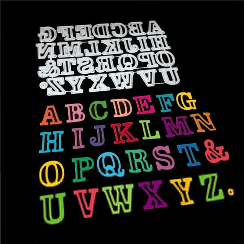 

Free Shipping 26Pcs/Set Alphabet Letter Metal Cutting Dies Stencils For DIY Scrapbooking Stamping Decor Embossing Paper Card