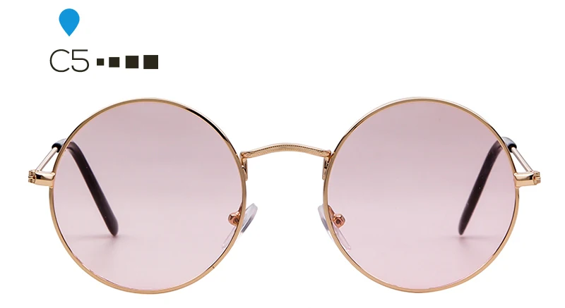 SORVINO ретро тонкие красные круглые солнцезащитные очки для женщин мужчин дизайнер 90s леди тощий стимпанк металлический круг солнцезащитные очки оттенки SP141 - Цвет линз: C5