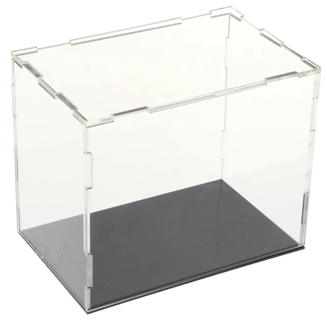 Transparent Acrylic Display Show Case Box with Black Base for Figures Model