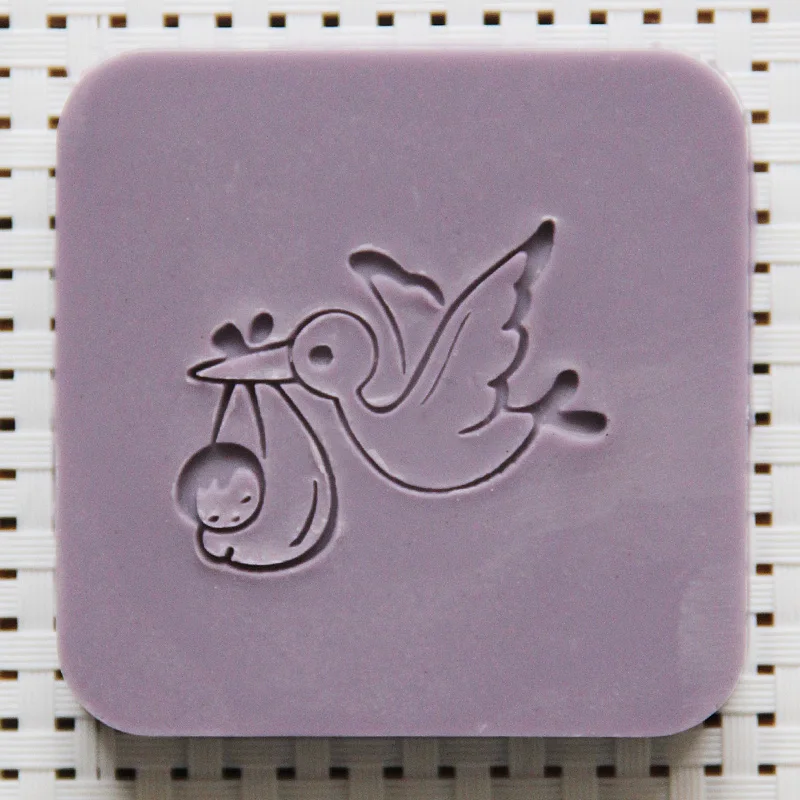 

2018 free shipping natural handmade acrylic soap seal stamp mold chapter mini diy bird patterns organic glass 4X4cm 0114