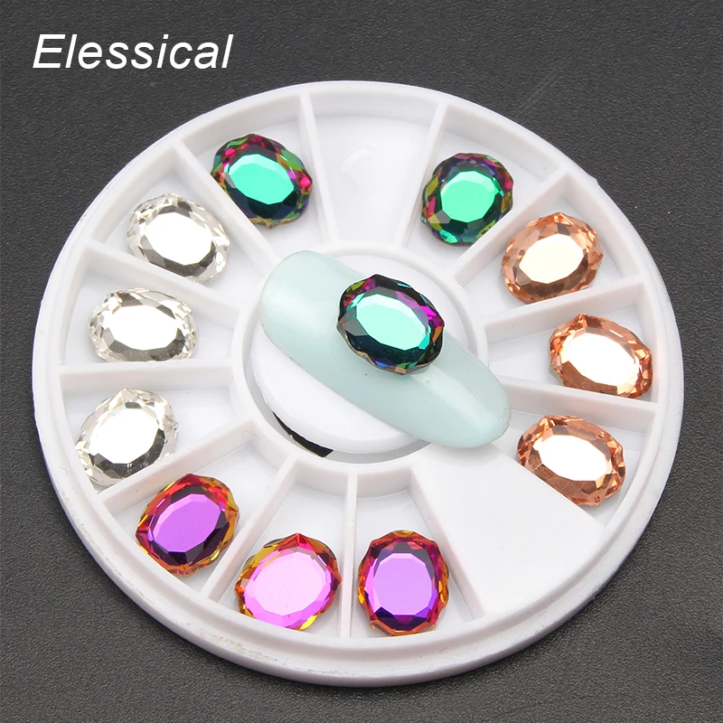 ELESSICAL Smooth Holographic Glass Crystal Rhinestones Mirror Stickers