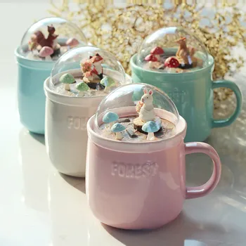 

Creative Cartoon Animal Micro Landscape Milk and Coffee Mug 400ml High-capacity Office Ceramic Mug Unique Beauty Gifts
