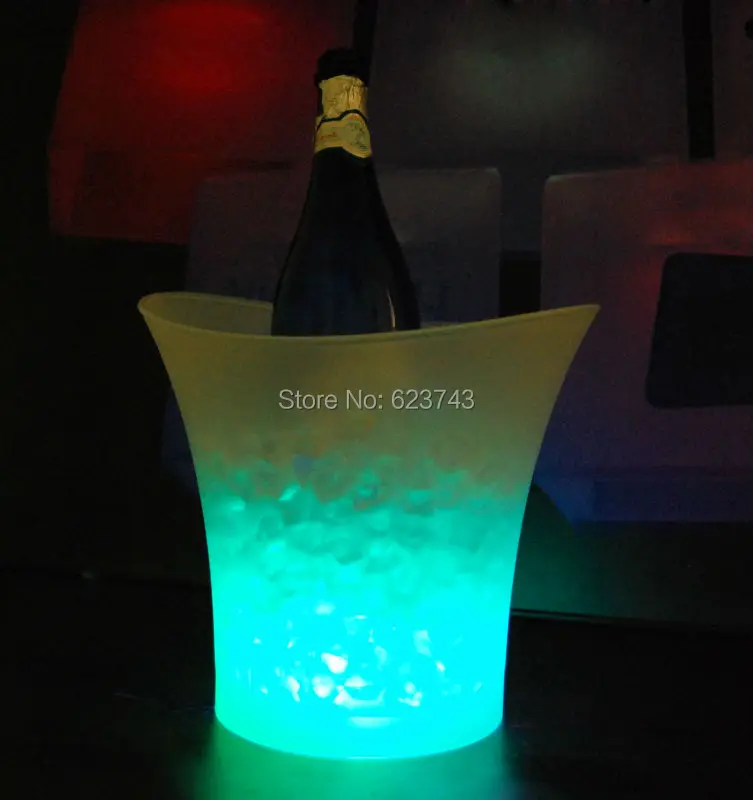 5л объем пластиковый светодиодный ведро для льда изменение цвета, 5л Бар ночной клуб светодиодный светильник ведро для льда шампанское вино пиво ведро для льда бары
