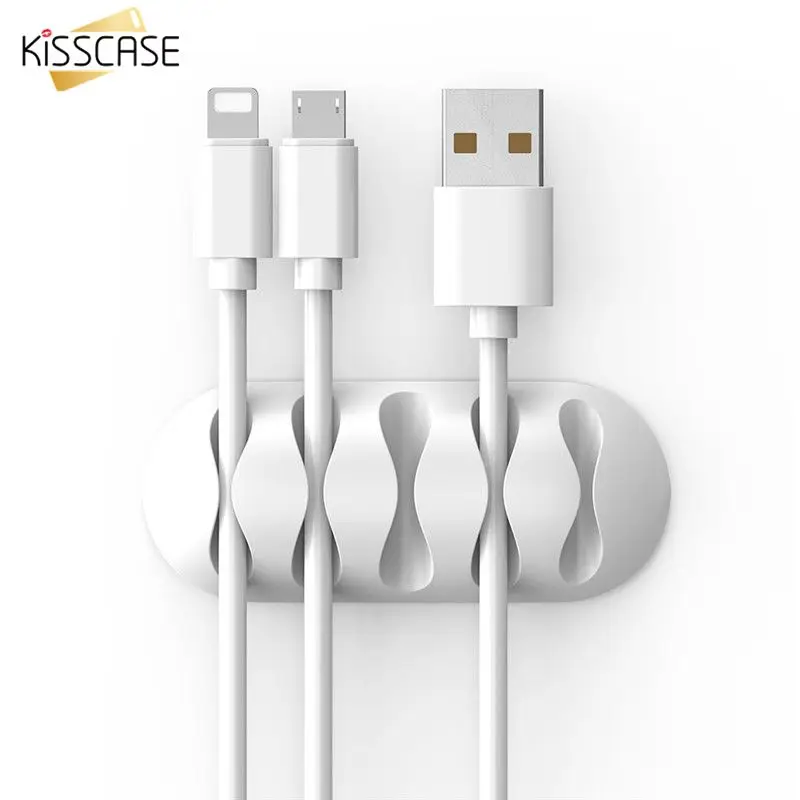 

KISSCASE Cable Protector Cable Organizer Clips Holder Charging Cable Winder Cable de cabo Cable Management Wire For iPhone Wire