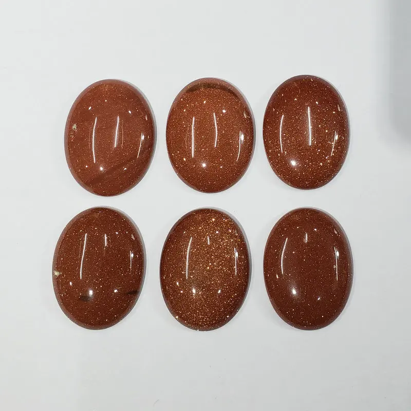 

Wholesale 6pcs/lot Hot fashion gold sand stones Oval CAB CABOCHON stones beads for Diy jewelry making free shipping 30x40mm
