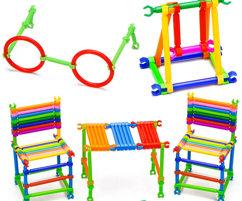 100 шт./упак.; творческая детская геометрический паззл DIY строительные блоки забавные игрушки вечерние свадебные сувениры для Цвет Пластик "сделай сам" для творчества