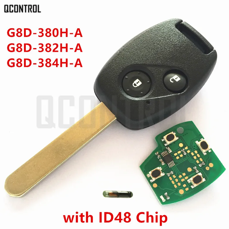 

QCONTROL New Remote Key Suit for Honda Car Accord Element CR-V HR-V Fit City Jazz Odyssey Shuttle Civic with ID48 Chip