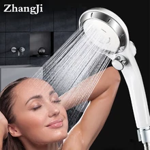 ZhangJi большая панель ABS Душ Распылитель насадка ручной душ насадка для экономии воды высокое давление Плавная Регулируемая вращающаяся кнопка