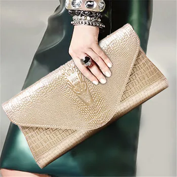 

QIAOBAO Crocodile Pattern Women Bag 2020 Summer Girls Genuine Leather Messenger Bags Ladies Shoulder Bag Cute Leather Clutch