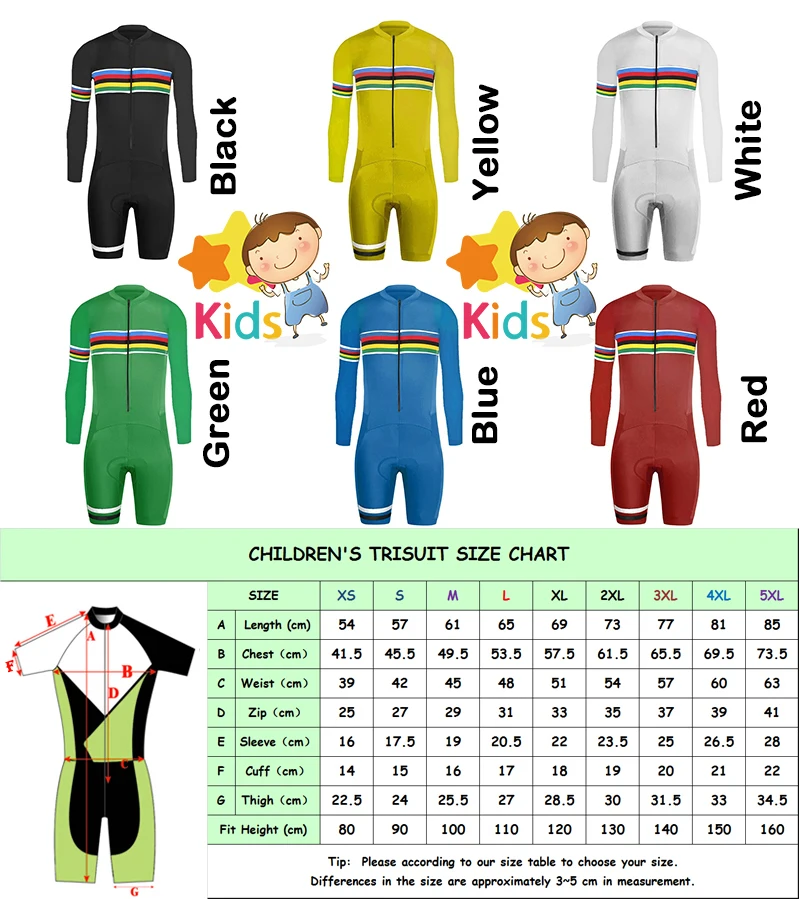 Цельный Детский костюм для триатлона, костюм для велоспорта для детей, спортивный костюм для бега, велосипедный костюм с длинными рукавами, облегающий костюм