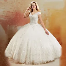 Роскошное бальное платье со стразами пышные платья Элегантное свадебное платье Пышное Платье с длинными аппликациями из органзы милое платье 16