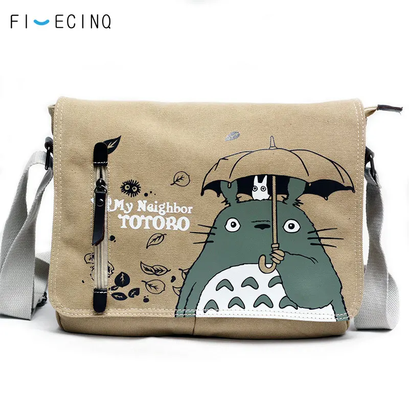 

Anime Totoro Shoulder Bag School Student Animal Cartoon Cat Canvas Purified Cotton Zipper Japanese Backpack Bags Adult Man Girl