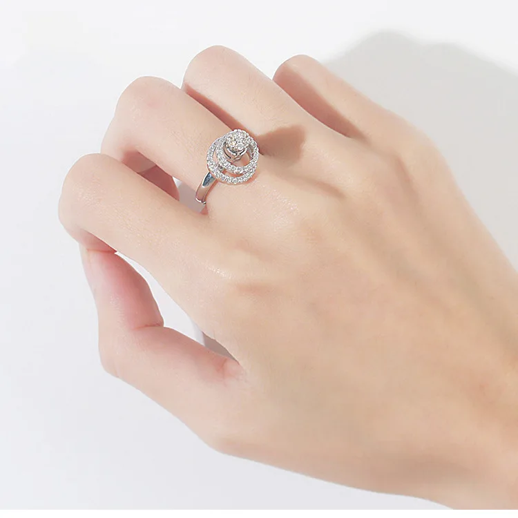 

TIFF S925 sterling silver ring, Gyro flywheel to run the rotating ring.simple Fashion ladies jewelry free shipping