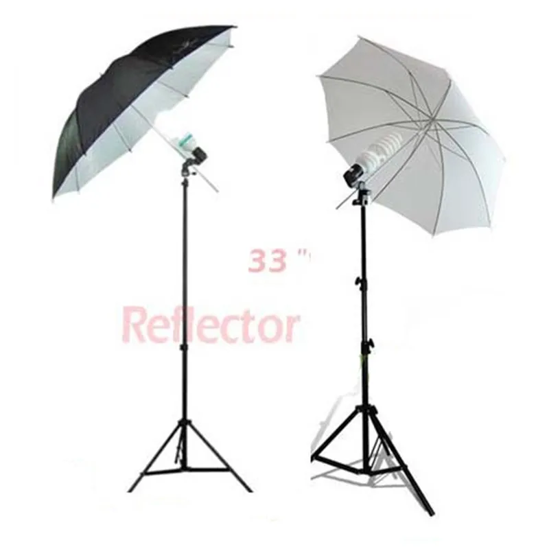 Studio Diffuser 2in1 84cm33 White Soft Diffuser Translucent Umbrella+Black Silver Reflector Umbrella for Studio Flash (2)