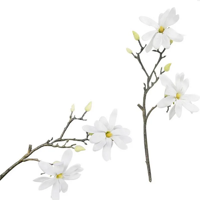 Flone 2 Heads Artificial European Magnolia Simulation Mini Small Orchid Flower Silk Flower Wedding Home Party Decor Floral (18)
