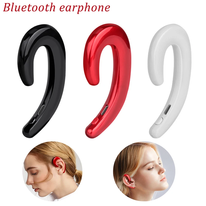 

Business Wireless Bluetooth Headphone Ear Hook Stereo Wireless Headset with Microphone for Iphone All Smart Phone Air Pods