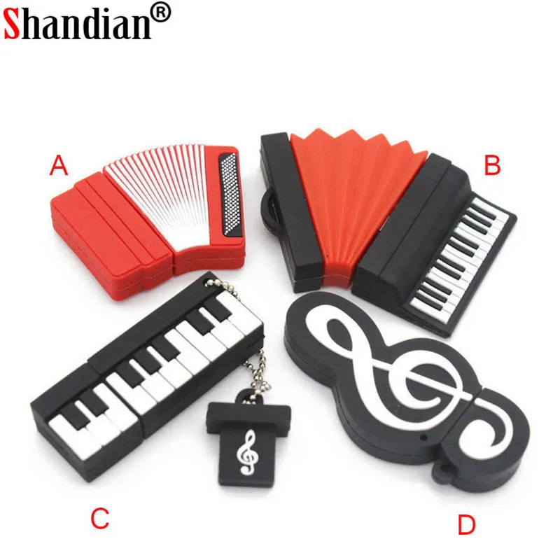 

SHANDIAN mini cute accordion pendrive 4GB 8GB 16GB 32GB 64GB usb flash drive cool piano memory Stick music U disk