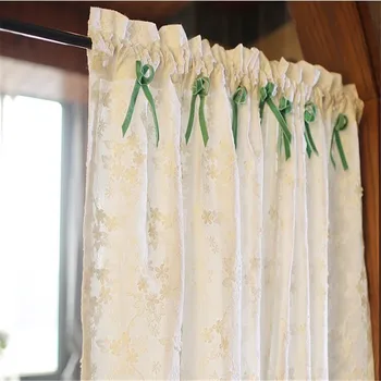 

Free Shipping White half Curtain Coffee Curtain Bowknot Kitchen Short Curtain Small Curtain for Home window decoration