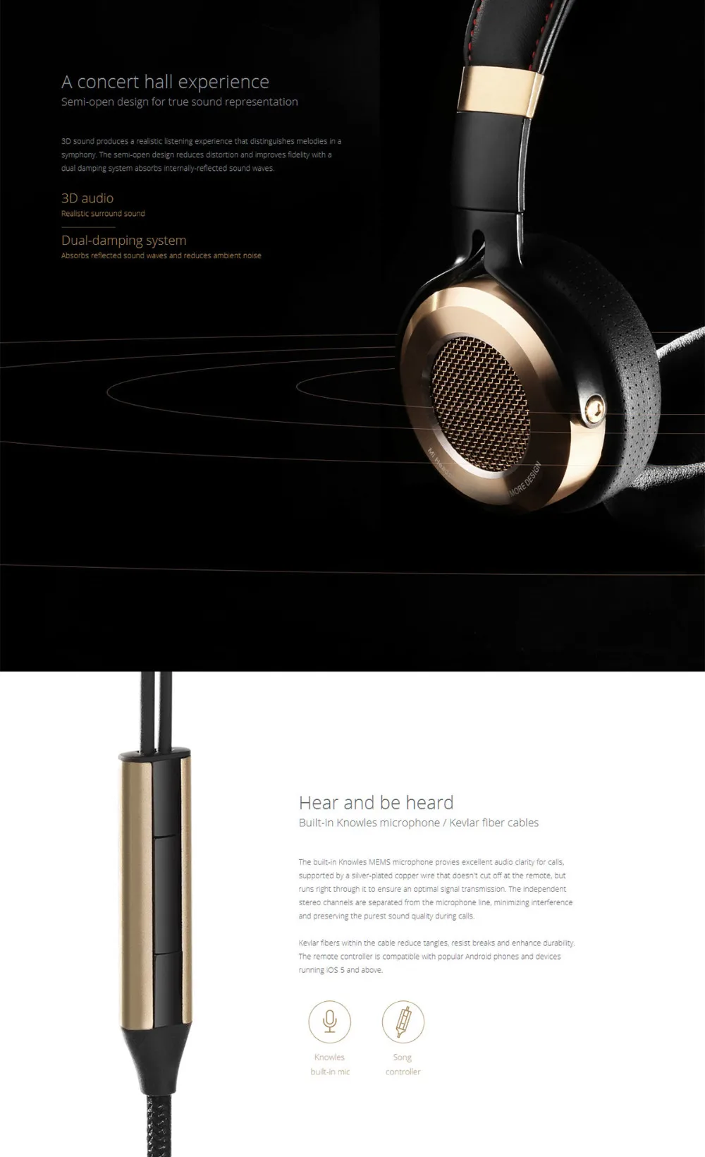Оригинальные Xiao mi Hi-Fi стерео наушники Hi-Res аудио mi handset+ mi c складные 3,5 мм музыкальные наушники Прямая