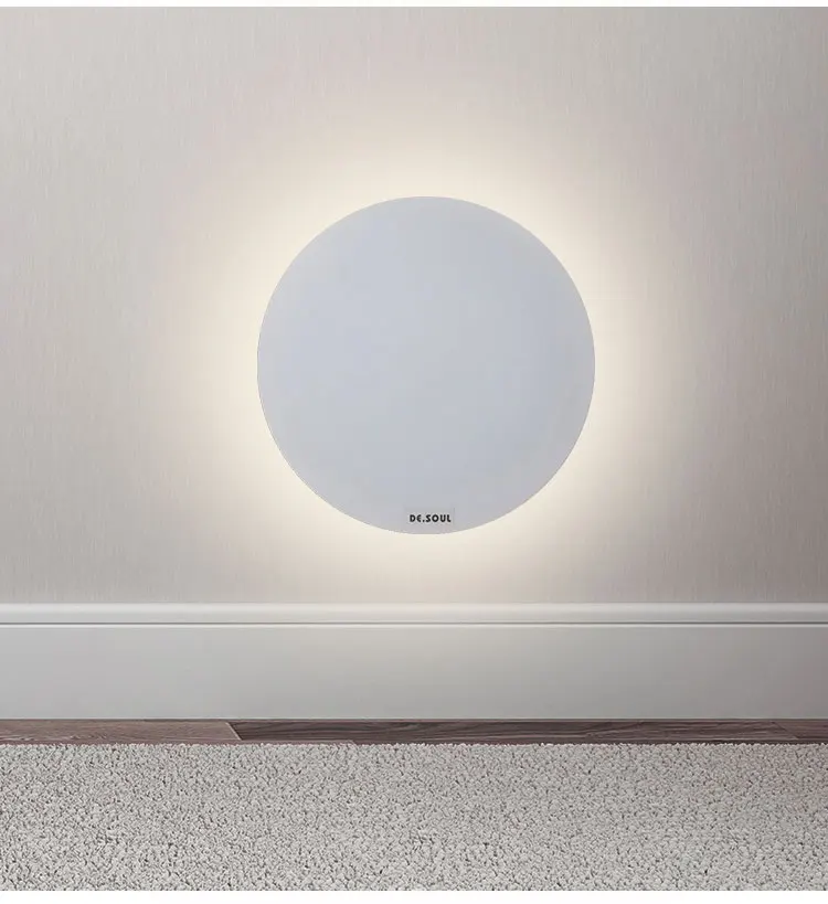 DE.SOUL Wall Lamps Round LED  Modern Loft Wall Sconce Nordic Balcony Wall Lamp White LED Aluminum Bedside Sconce (4)