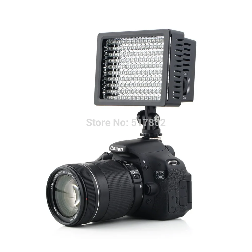 

1set Camera HD 160 LED Video Light Lamp 1280LM 5600K/3200K Dimmable for Canon for Nikon Camera Video Camcorder