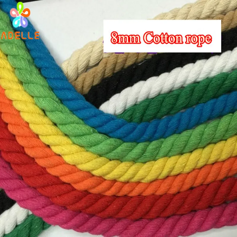 Natural/Black/White Strong Cotton Rope 3/6/8/10mm with core Twine Sash  Accessory DIY handwork Bondage handle free shipping - AliExpress