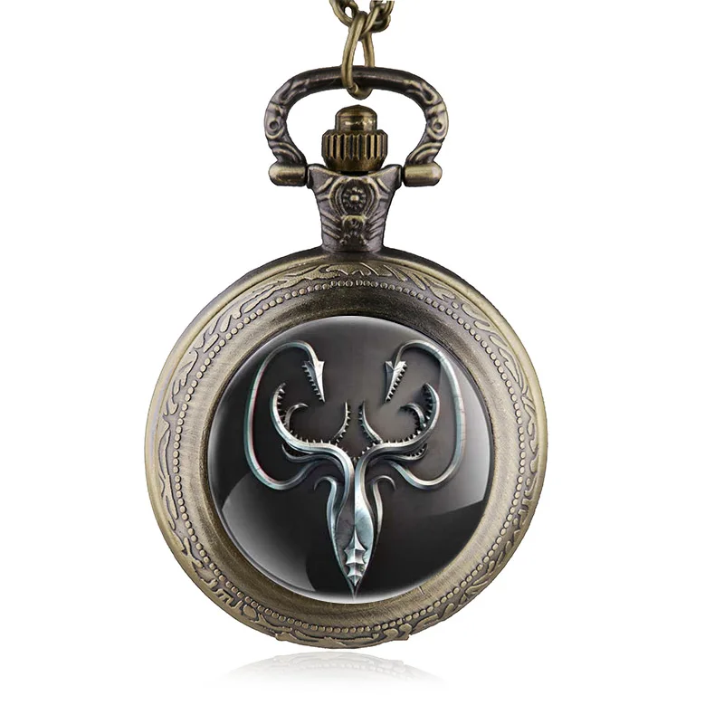 Антикварные Greyjoy винтажные кварцевые карманные часы ожерелье подарок для друзей