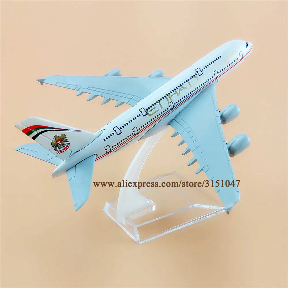 16 см сплав металла Air Etihad Airbus 380 A380 Airways модель самолета Модель W Стенд самолет