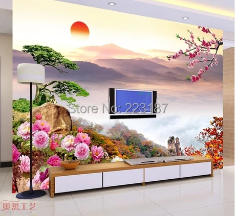 

1104art Large murals3D can be custom-made furniture decorative wallpaper House Ornamentation decor wall stickers Chinese style