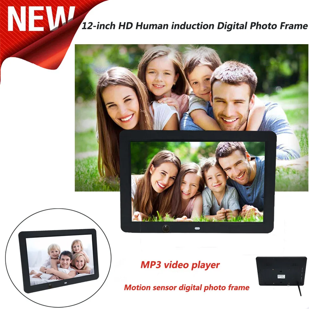 

12-inch High-definition Ultra-thin With Motion Sensor Digital Photo Frame DIY Hanging Picture Album Home Decoration #30
