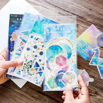 

60 Sheets/Pack Fantasy Galaxy Stickers Scrapbooking Phone Decor Stationaries Photo Album Paper Sticker Diary Label