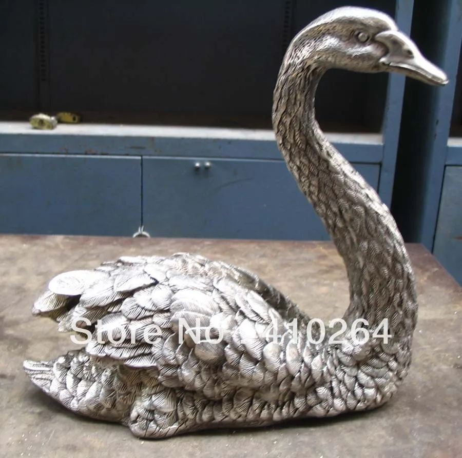 

Can collections beautiful Tibet silver big Swan bronze Statue discount 30%