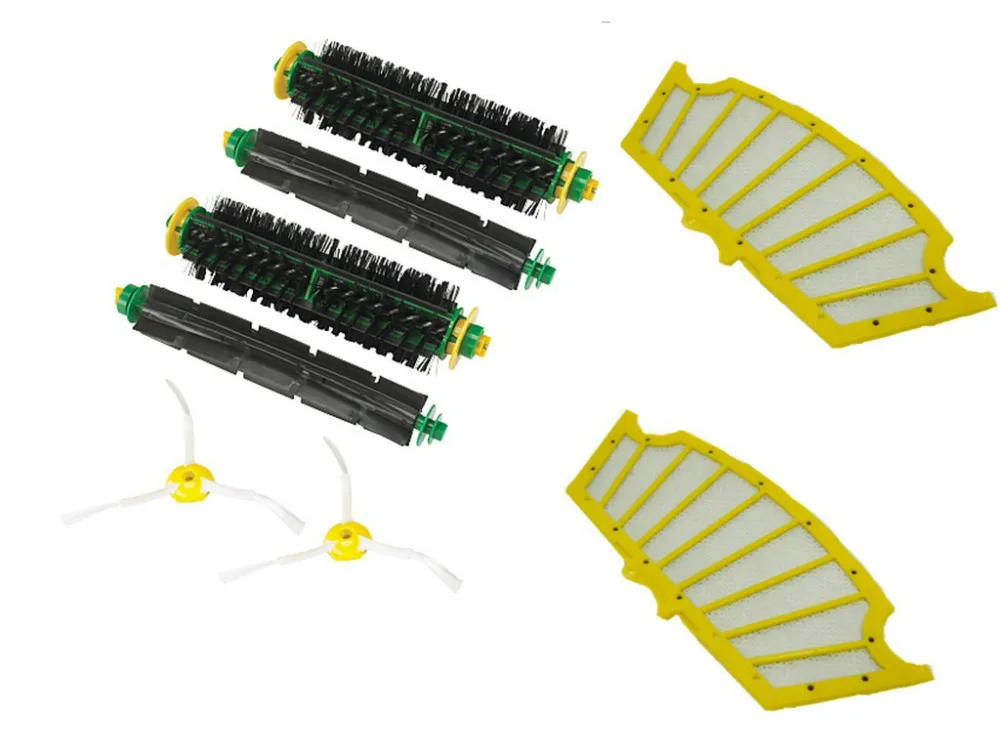 

Flexible Beater Brush +Bristle Brush + 3 Arms Sidebrush + Filter Replenishment kit for iRobot Roomba 500 Series