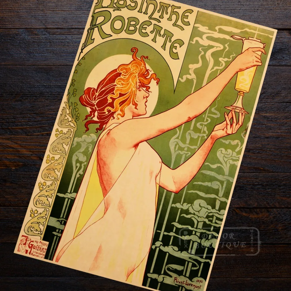 A1 A2 A3 A4 A5 Vintage Art Print Poster Absinthe Robette Drink