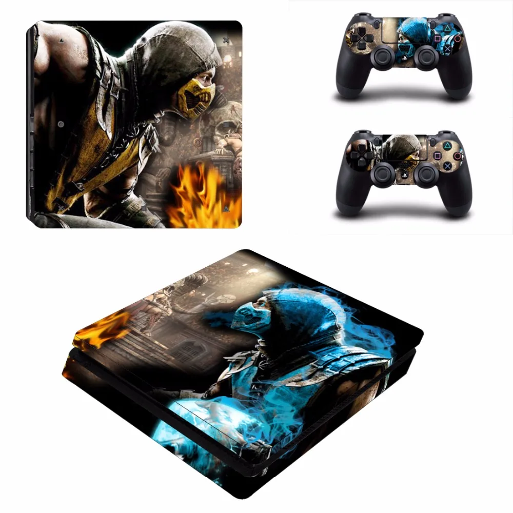 

Game Mortal Kombat PS4 Slim Skin Sticker For Sony PlayStation 4 Console and 2 Controllers PS4 Slim Skins Sticker Decal Vinyl