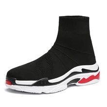 Новинка года; стильные высокие носки для мужчин; удобная прогулочная обувь для мужчин; обувь без шнуровки; Flywire