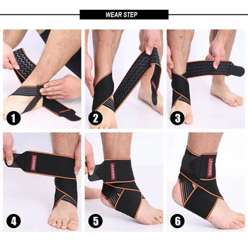 Fitness Enkel Brace Voet Verstuiking Ondersteuning Bandage Achilles Band Guard Protector Een Stuk Elastolast
