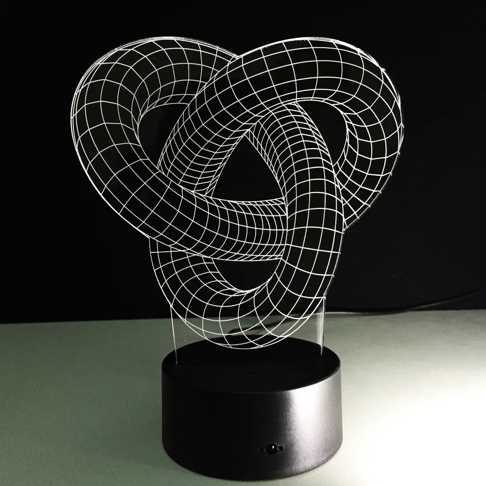 Artistic Abstraction Loop Knot Modern 3D USB Night Light 7