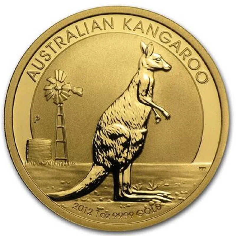 

2012 Australia kangaroo 1 troy Oz. coin plated 1.5 grams .999 fine gold