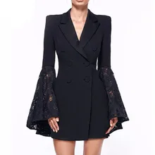 ЛИВА OL для женщин пиджаки для куртки с расклешенными рукавами Блейзер плюс размеры XXXL Feminino двубортный верхняя одежда