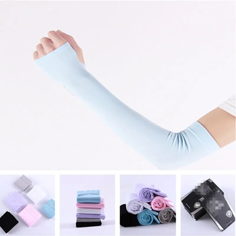 

Ice Silk Fabric Cycling Arm Sleeves Volleyball Running Golf Sun Elbow Sleeve Bicycle Camping Arm Warmers Basketball Oversleeve