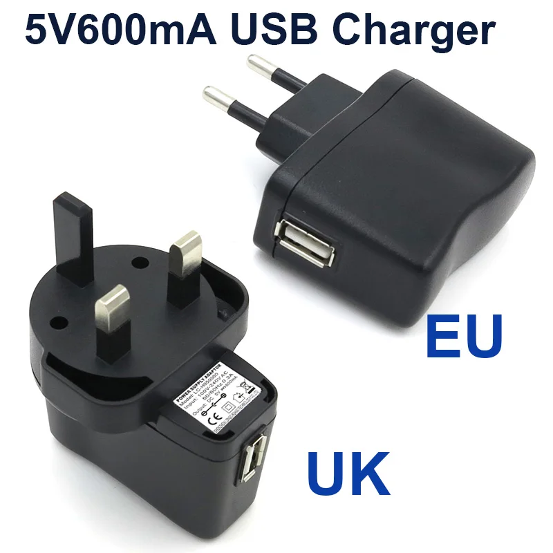 VORED 1 шт. Новинка 5 в 600 мА вилка EU/UK USB зарядное устройство адаптер питания