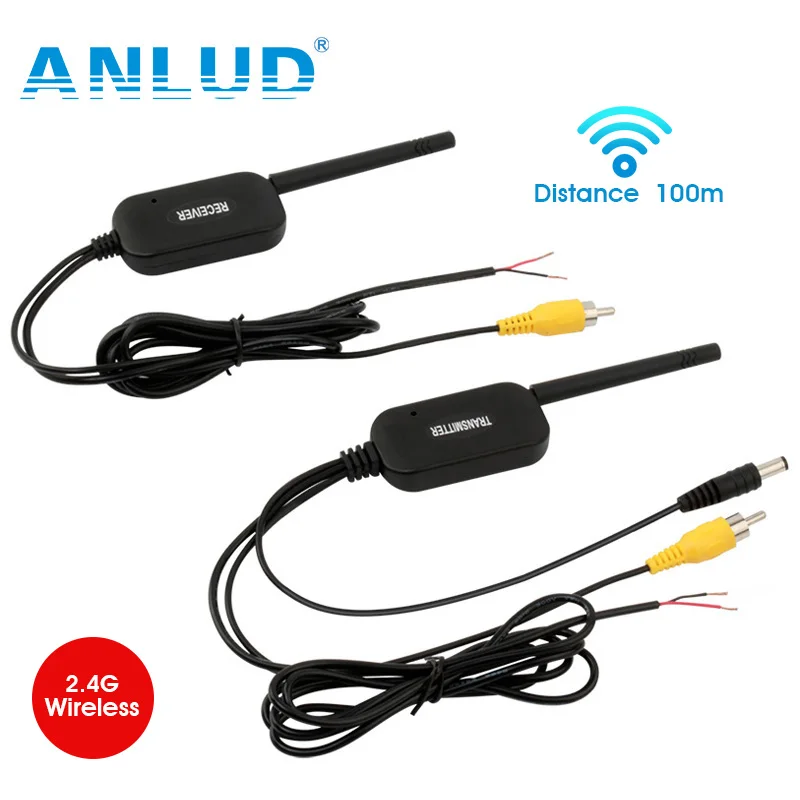 

ANLUD 2.4G Wireless Video Transmitter Receiver Kit for Car Bus Rear View Camera DVD Monitor Screen Reverse Backup Rearview Cam