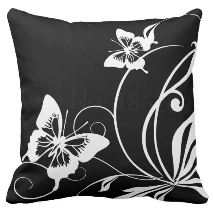ModernBlackWhiteButterflyThrowPillowCaseFashionButterflyCushionCoverGiftsButterflies