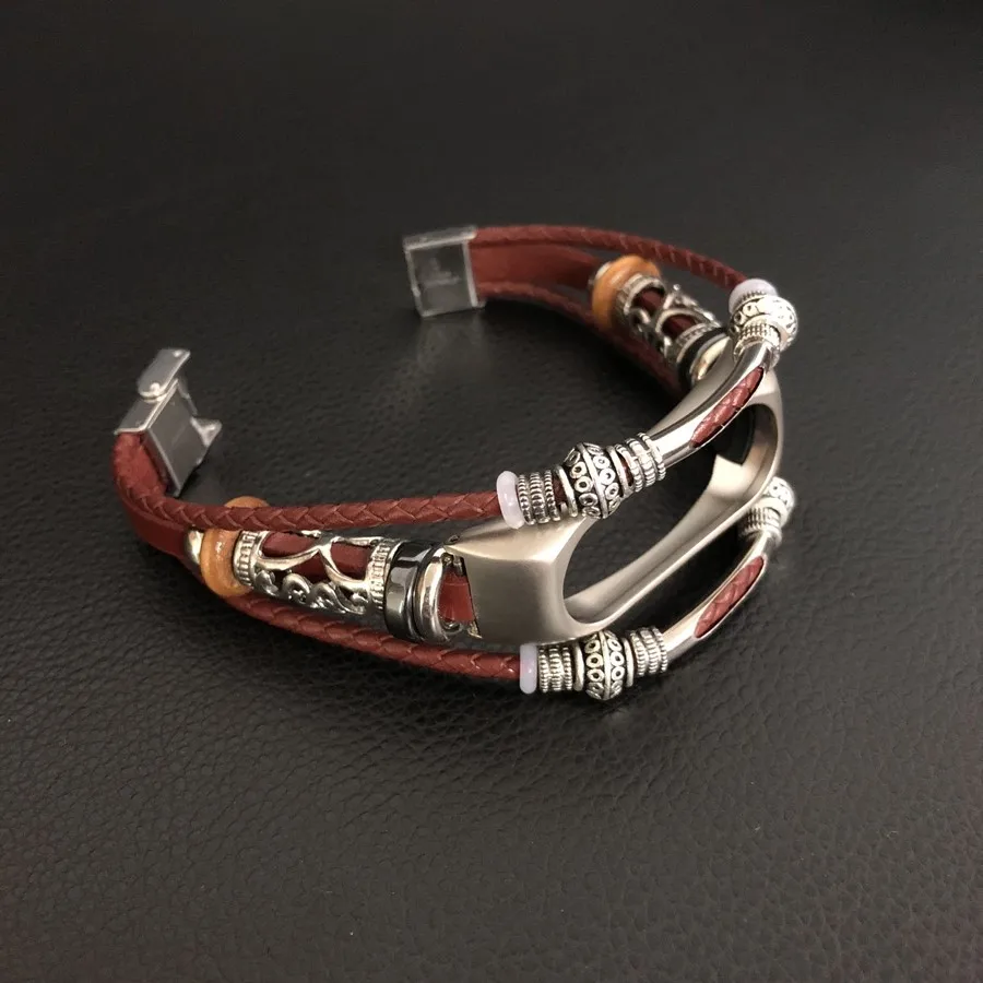 

For Mi Band 2 Wrist Strap Retro Genuine Leather Watch Band for Xiaomi Mi Band 2 Bracelet Miband 2 Wristband Pulseira Accessory