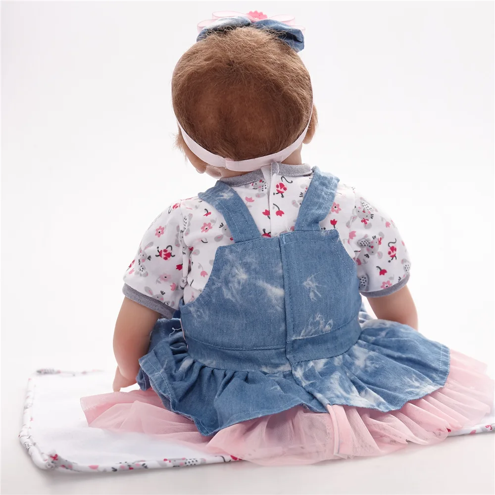 Лидер продаж 55 см Реалистичная возрождается куклы Мягкие силиконовые мода Boneca реалистичные новорожденных девочек куклы для детей на день